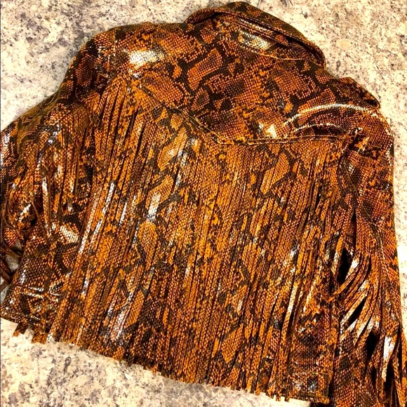 NWT$200 BLANKNYC Fringe Snakeskin Jacket
